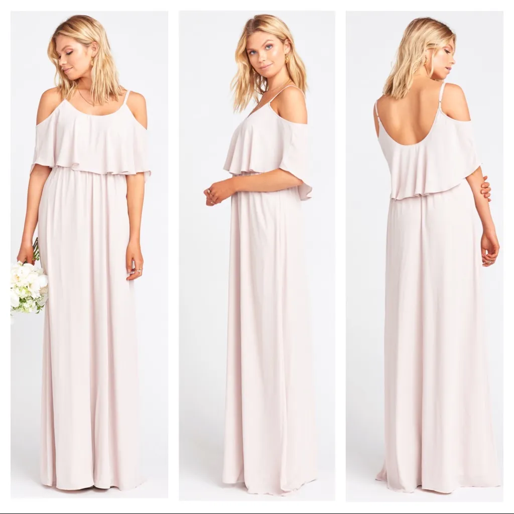 Show Me Your Mumu Caitlin Ruffle Maxi Dress Small Off White NWT - Image 2