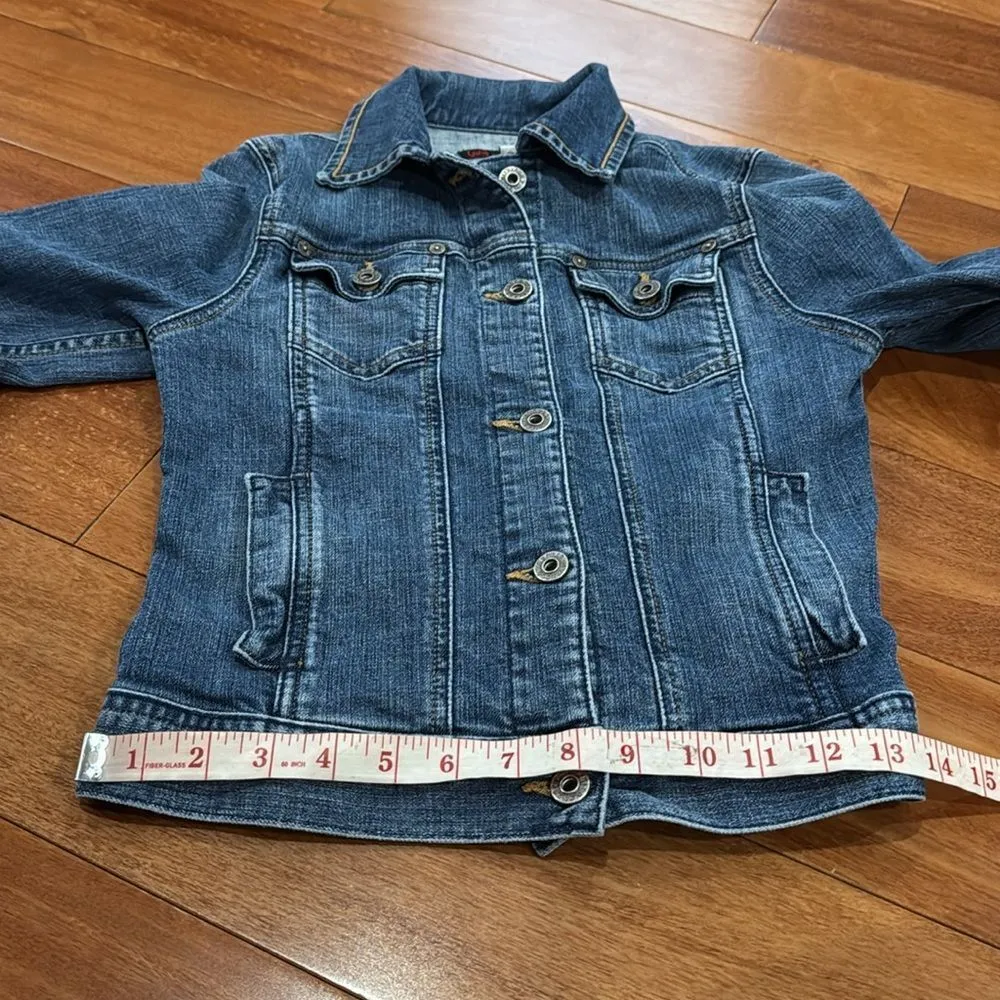 AG Adriano Goldschmied EMILY Women's Blue Denim Jean Jacket Med Wash Size S - Image 13