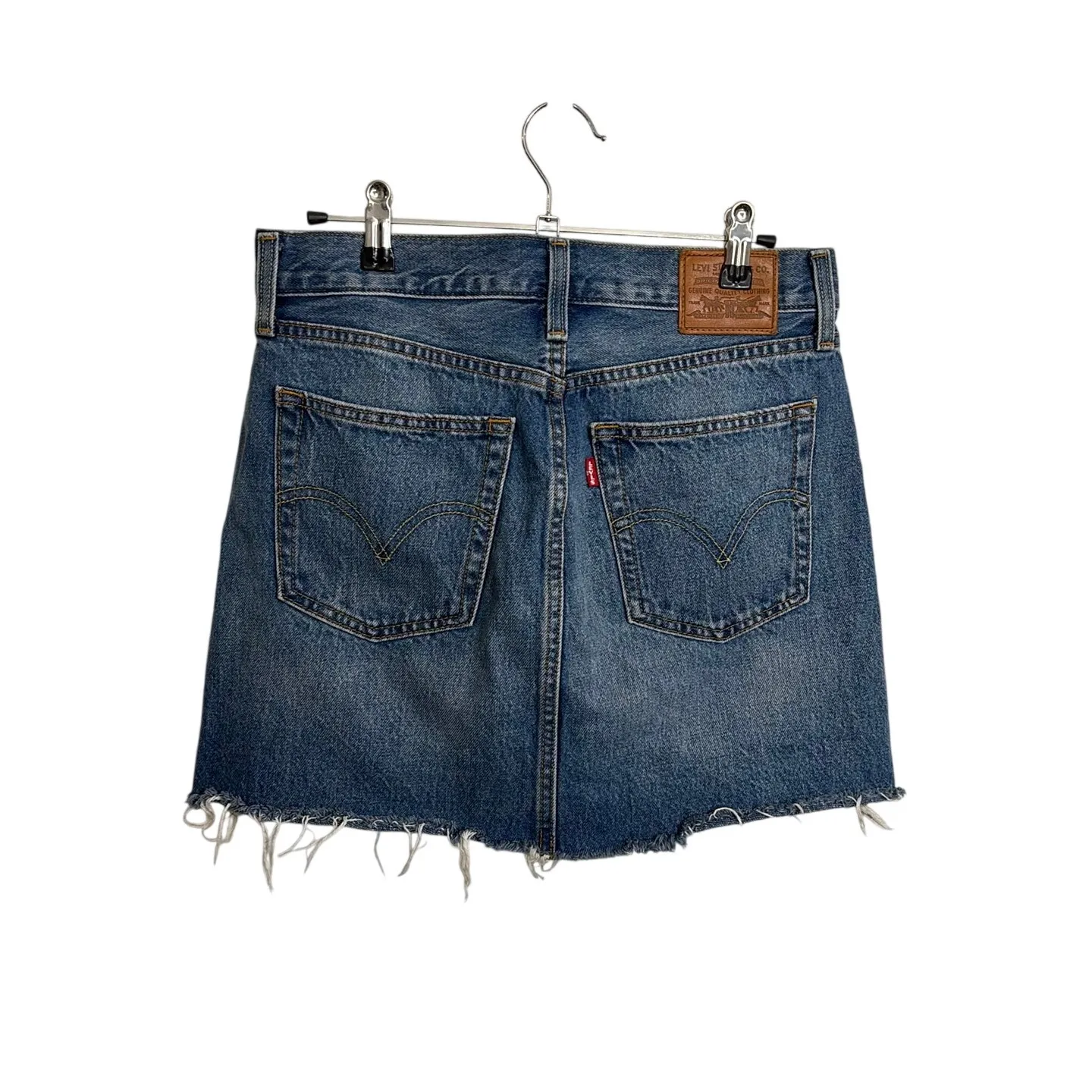 Levi's Skirt Womens 28 Blue Jean Denim Deconstructed Mini Button Fly Raw Hem - Image 2