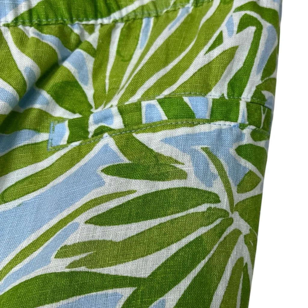 Sigrid Olsen Shorts Linen Pull On Drawstring Pockets Green Blue Women’s Size XL - Image 4