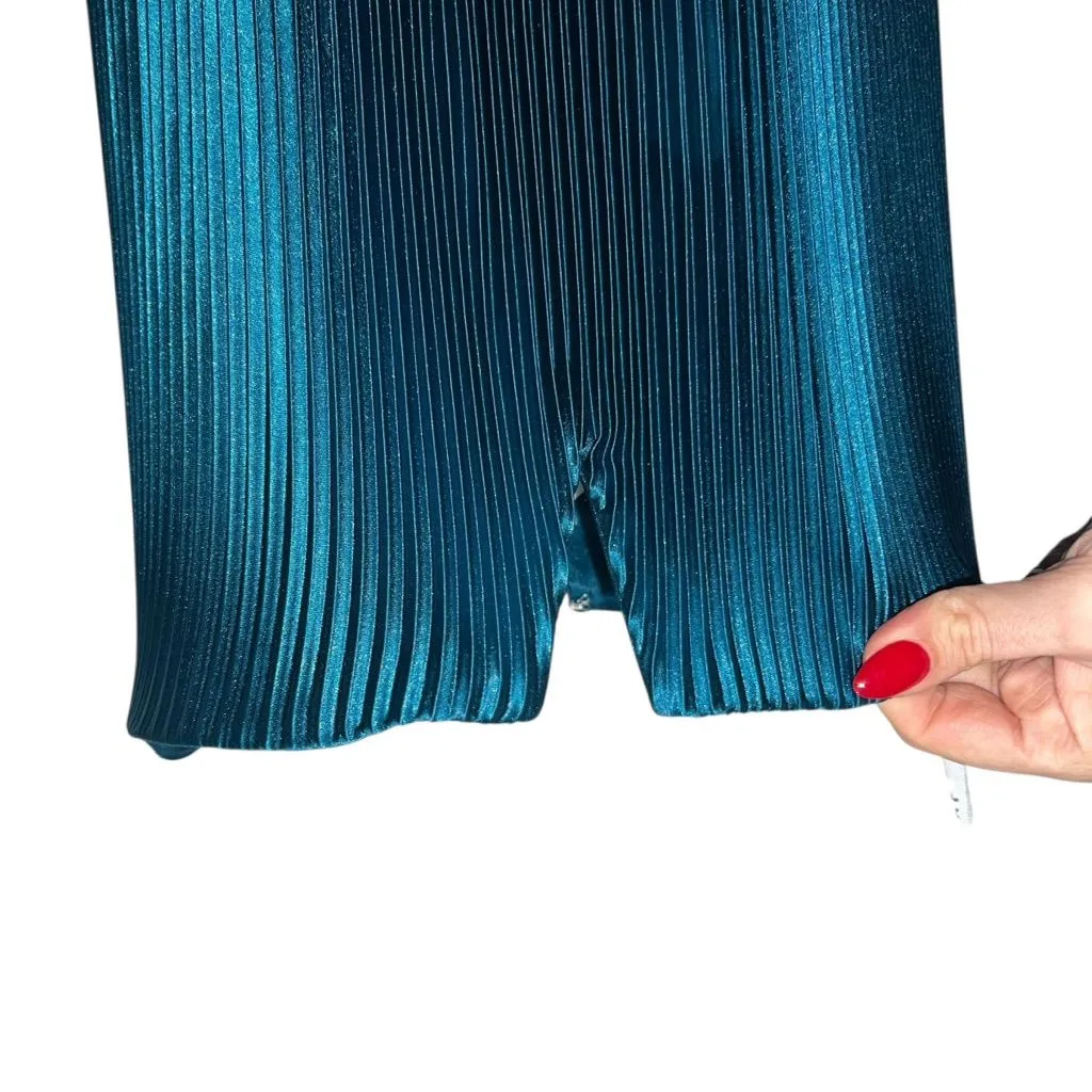 NEW NWT L’IDEE Black Tie Strapless Pleated Gown In Jewel Teal - Image 6