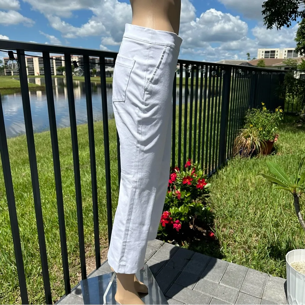 white  silver technology pull on pants sz S - Image 3