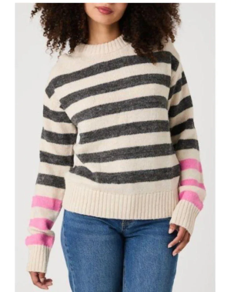 NWT French Connection Jessika Hadlee Jacquard  Sweater X-Large, OAT MEL/ DARK - Image 3