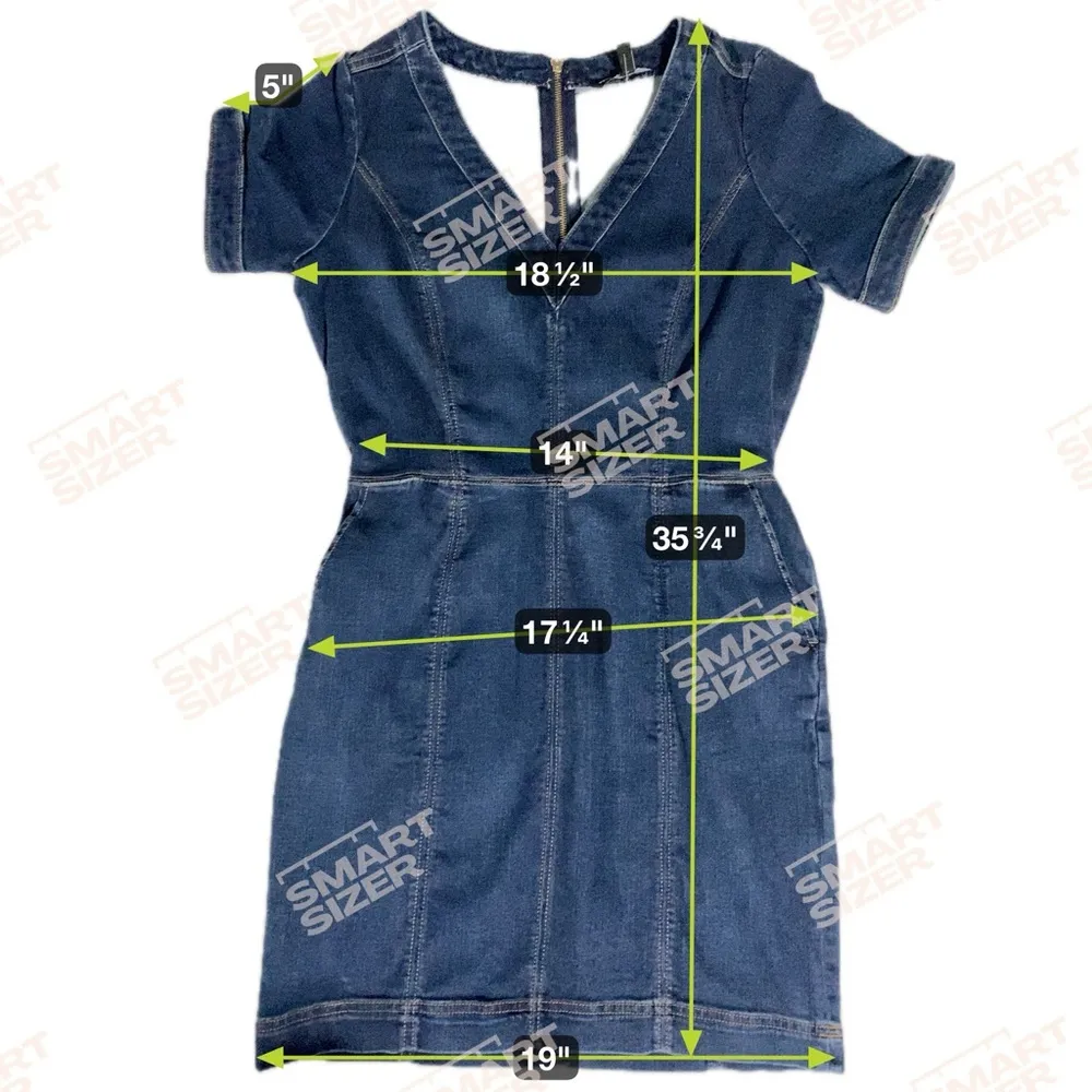 White House Black Market Blue Denim V-Neck Sheath Dress - Image 8