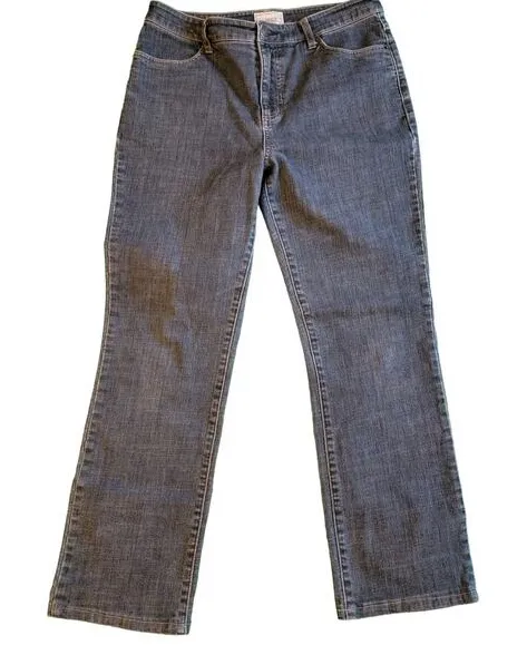 Y2K French Dressing Dark Wash Slim High Rise Bootcut Straight Jeans Size 10 Blue - Image 1