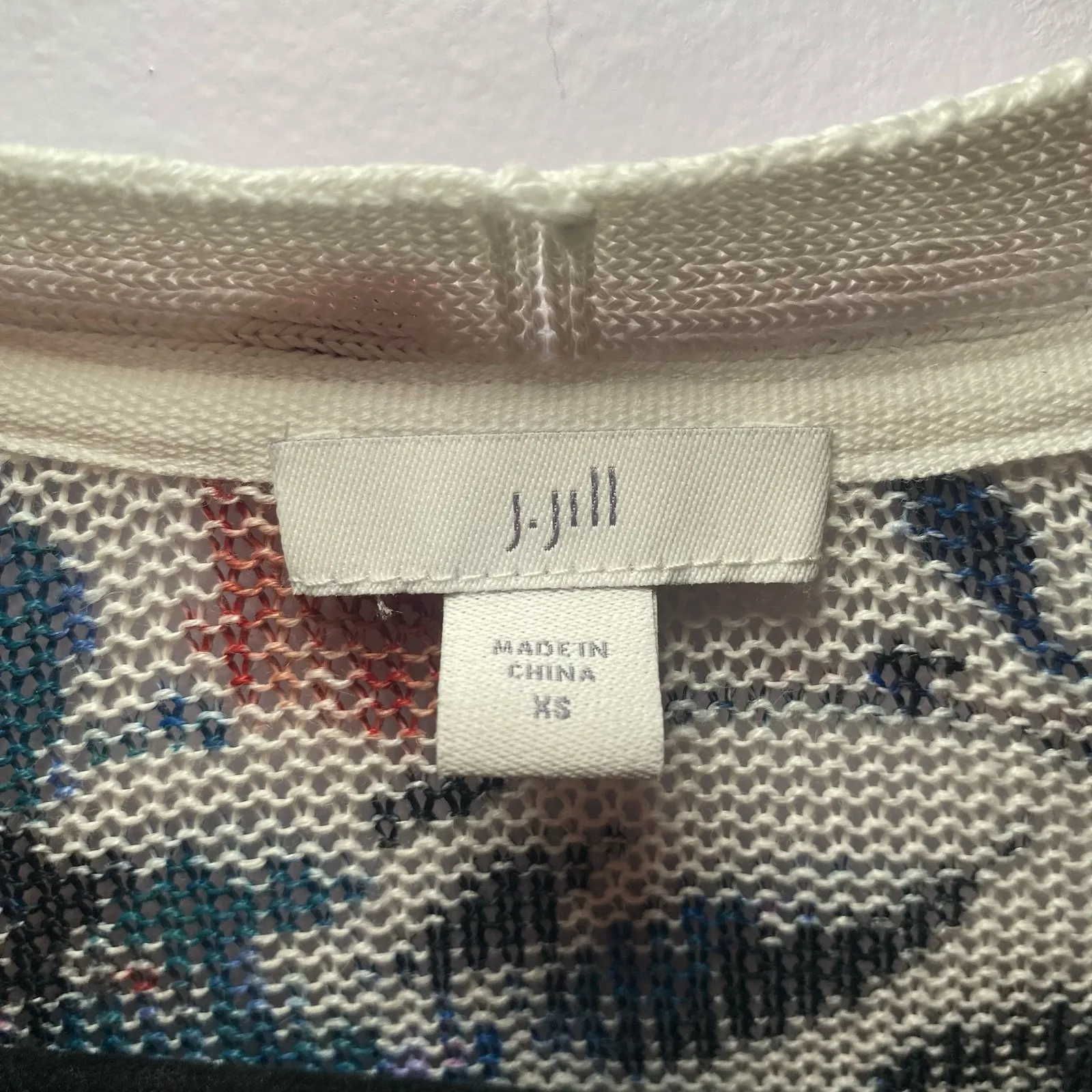 J. Jill White Floral Linen Blend Duster Long Cardigan Minimalist Women's size XS - Image 2