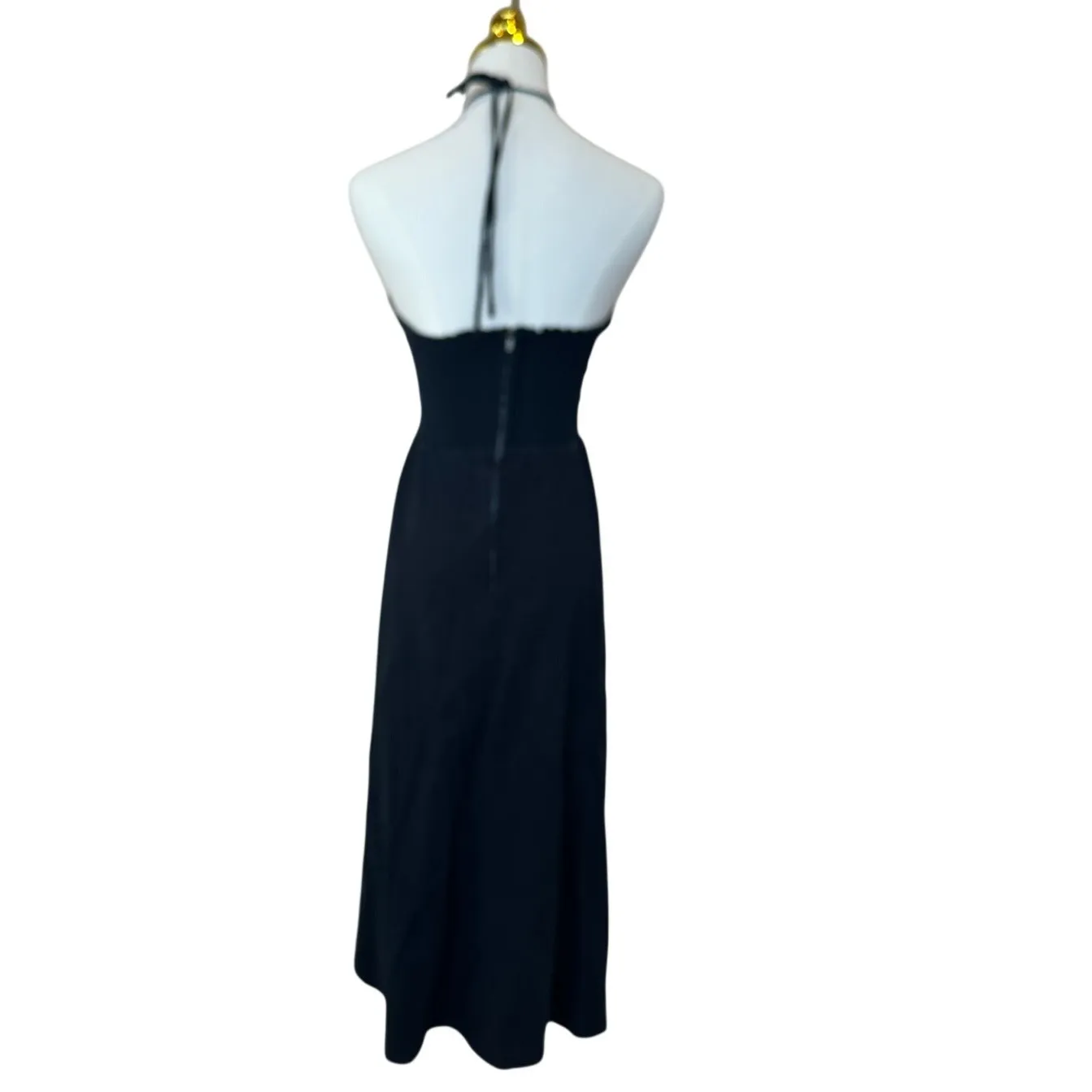 Reformation Black Halter Midi Dress SIZE 2 Sundress Vacation Smock Designer $278 - Image 11