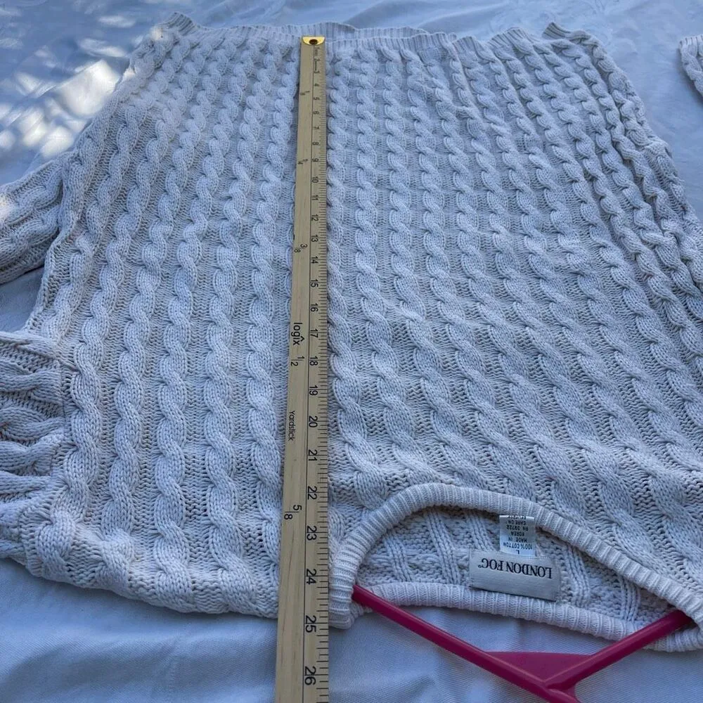 London Fog size L 100% cotton cable knit sweater. - Image 6