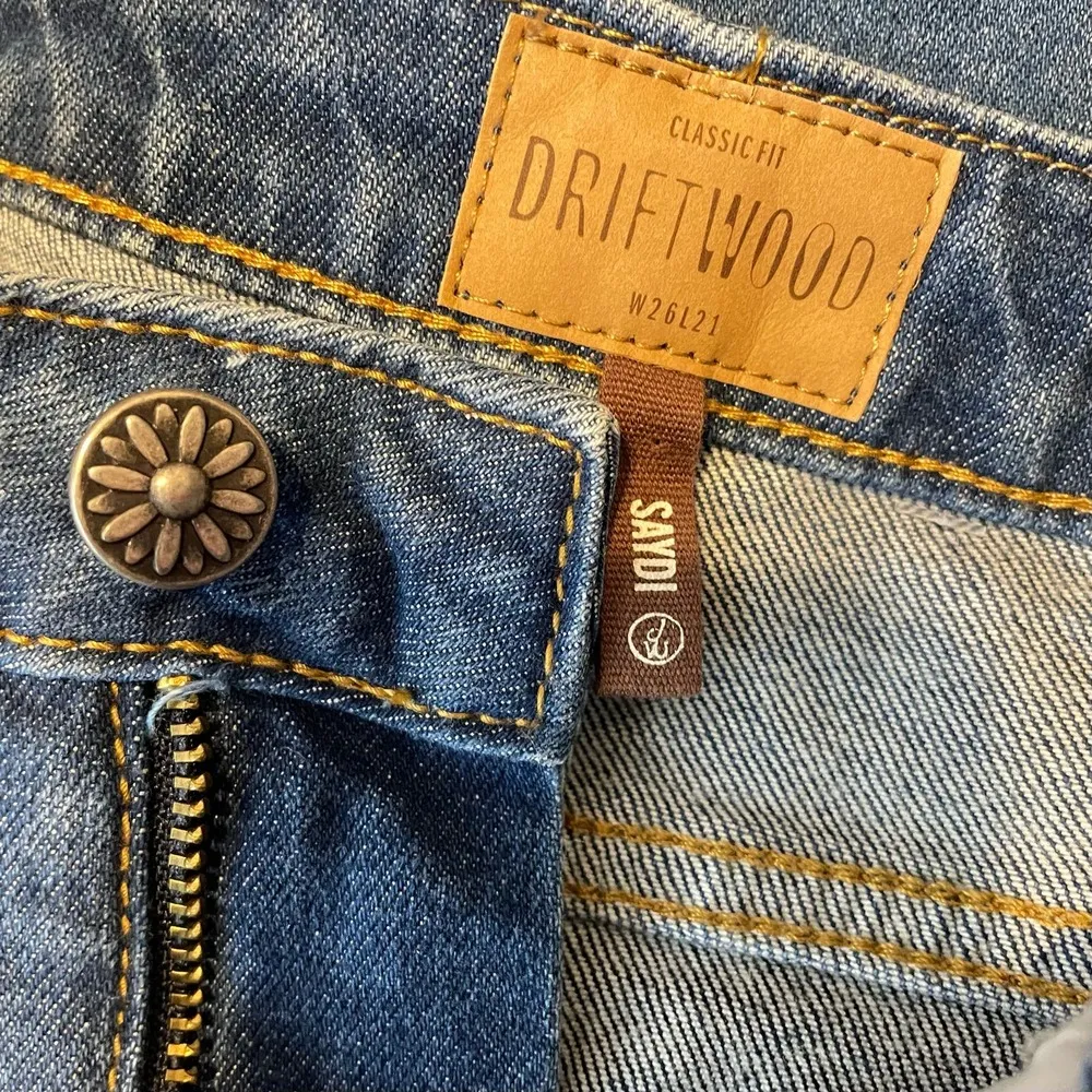 Driftwood Anthro Saydi Patchwork Denim Jean Boho Hippie A line skirt womens 26 4 - Image 11