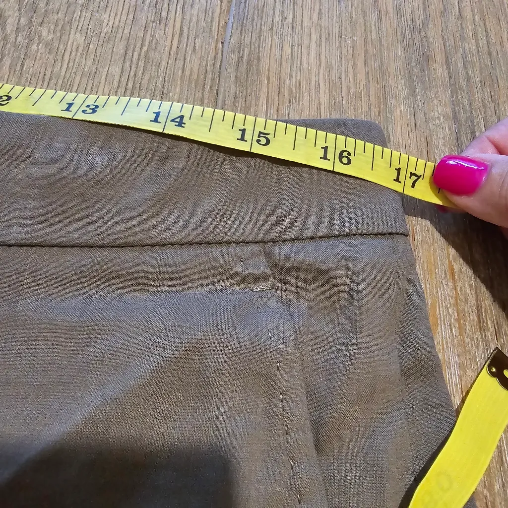 Elie Tahari Womens Linen Blend Wide Leg‎ Business Career Pants Tan Sz 10 - Image 9