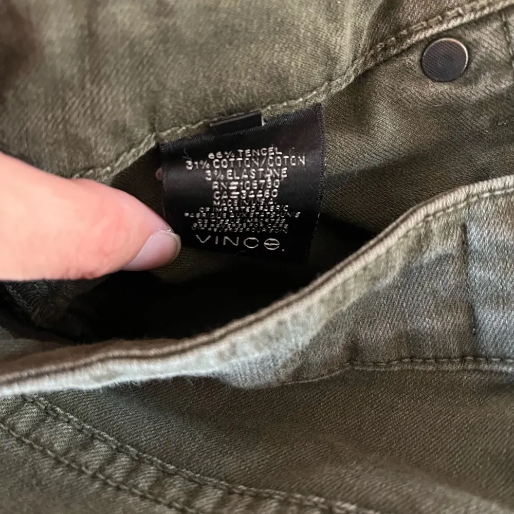 Vince Olive Green Tencel Blend Stretch Mid Rise Skinny Jeans Size 26 - Image 7