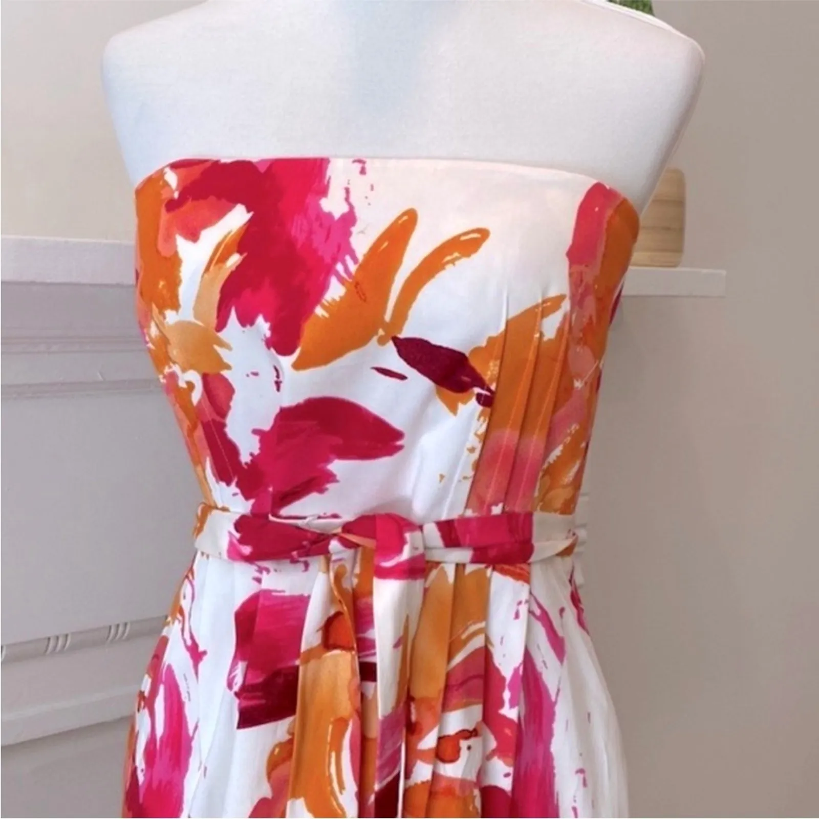 Calvin Klein Cocktail Dress 12 Strapless Boho Y2K Resort Cruise Semi Party - Image 10