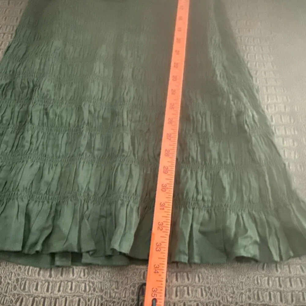 Frame Smocked Shirt Dress Fatigue Green Puff Sleeve Size L - Image 9