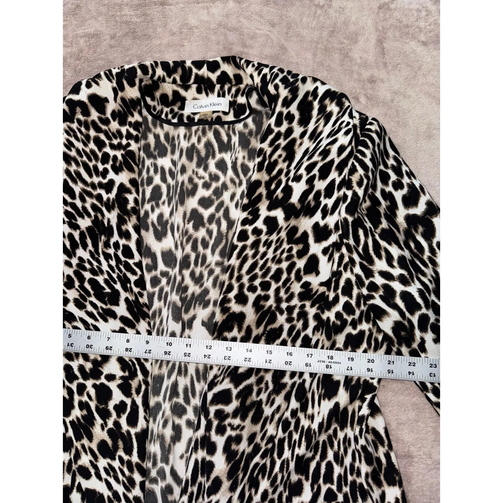 CALVIN KLEIN  Leopard Animal Print Open Front Jacket Size 1X‎ - Image 6