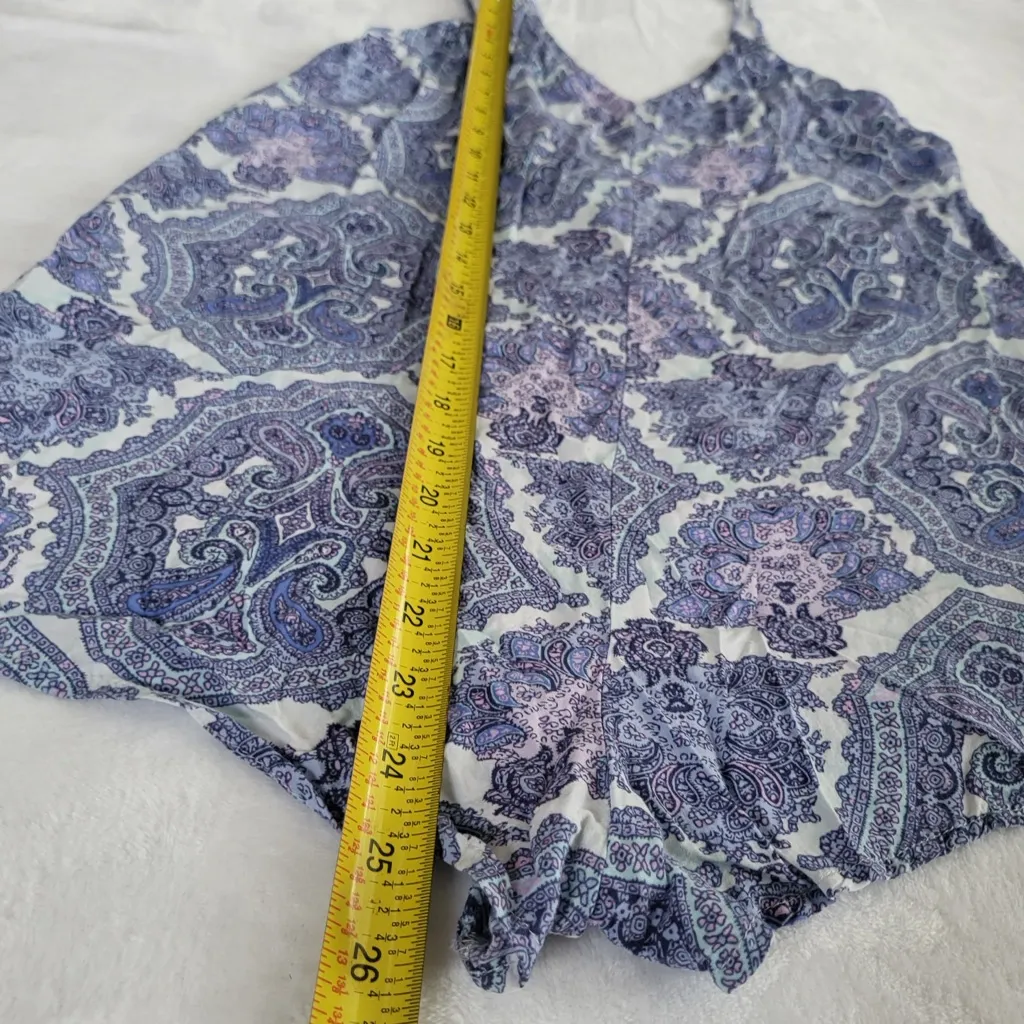 Victoria's Secret Women’s Paisley Shortie Romper Blue Loungewear size Small - Image 9