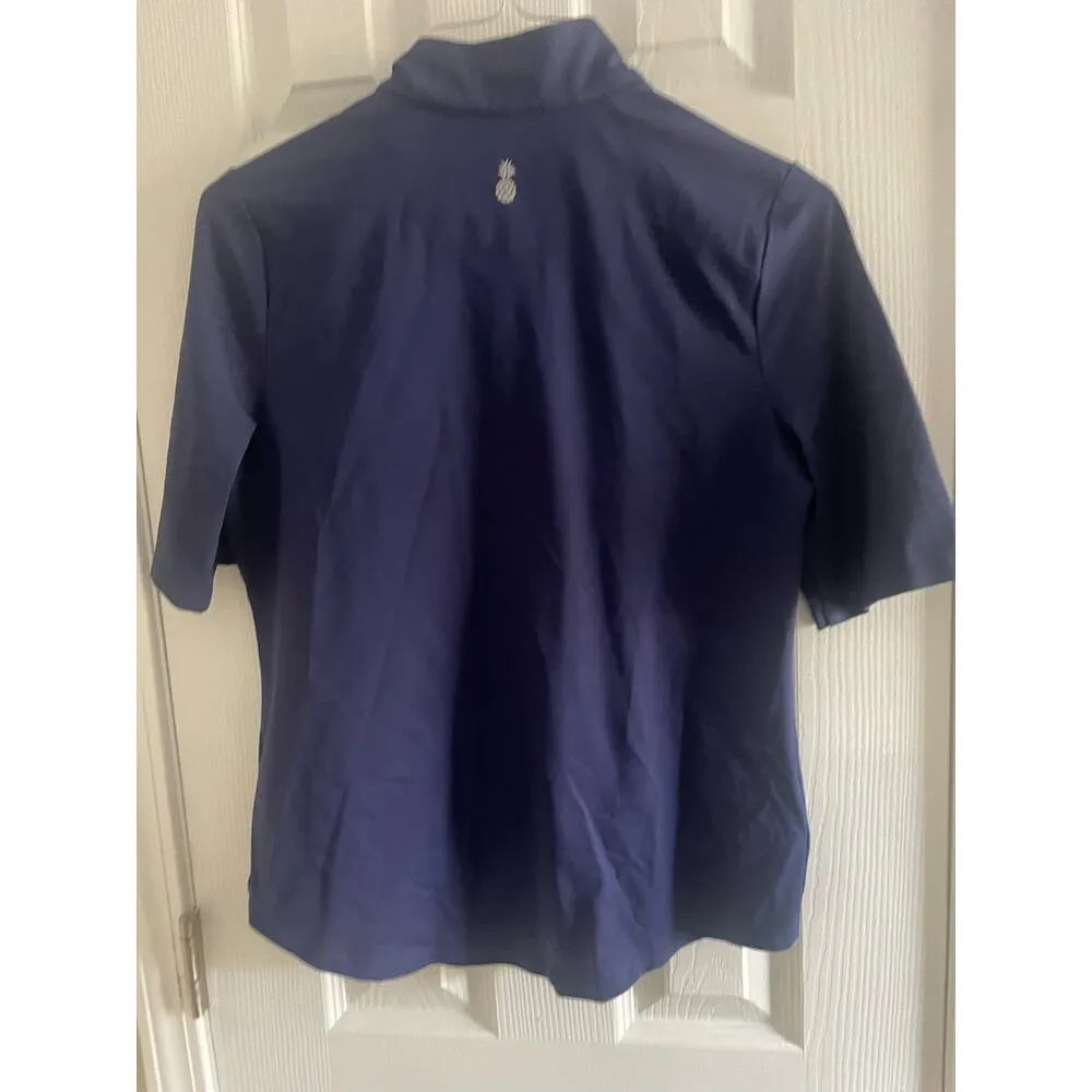 Tommy Bahama AUBREY ISLANDZONE ZIP MOCK DriWic in Navy, A27 - Image 2