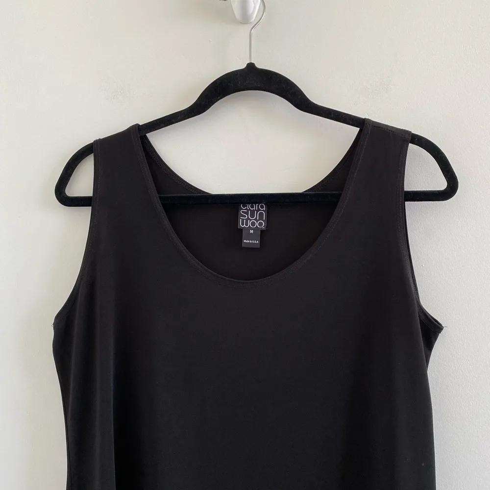 Clara Sunwoo Black Minimalist Slinky Stretch Tank Top Size Medium - Image 3