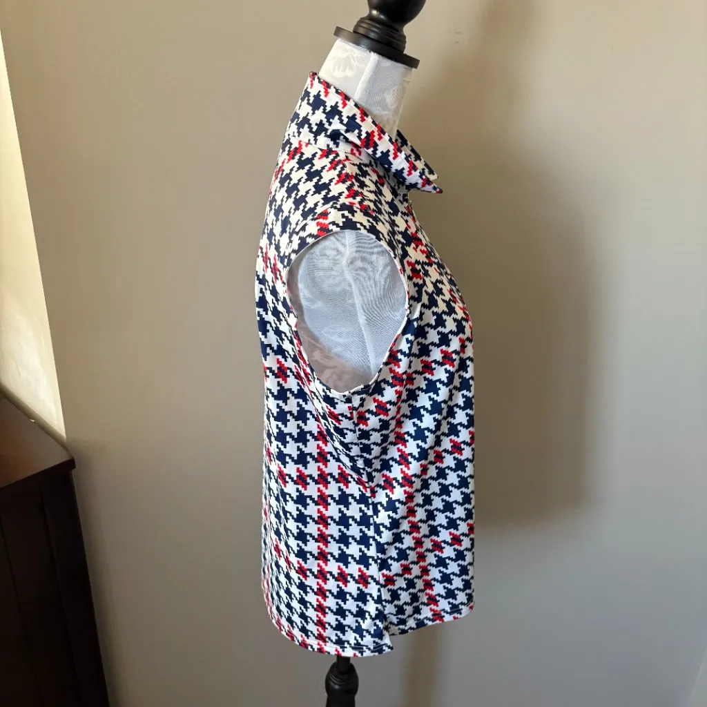 San Soleil Womens Athletic Golf Top Pickleball Red Black Size Large Sleeveless - Image 3