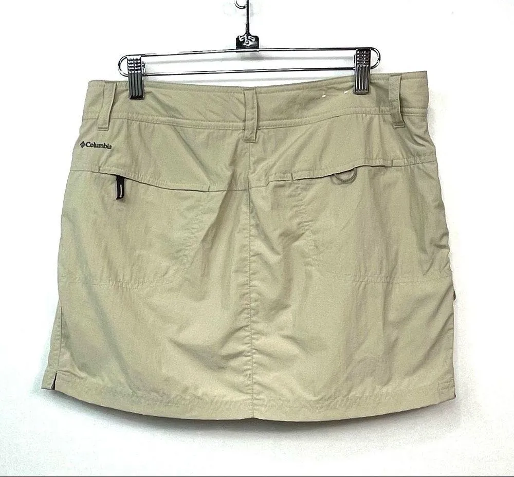 Columbia Skort Khaki Beige Tan Cargo Omni-Shield UPF Protection Size 6 - Image 2