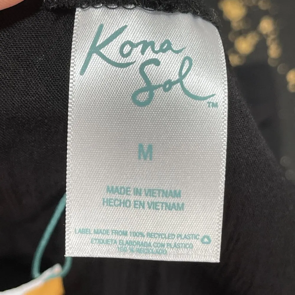 New Kona Sol Cap Sleeve Swimsuit Coverup V-Neck Twist Front Size M Medium - Image 4