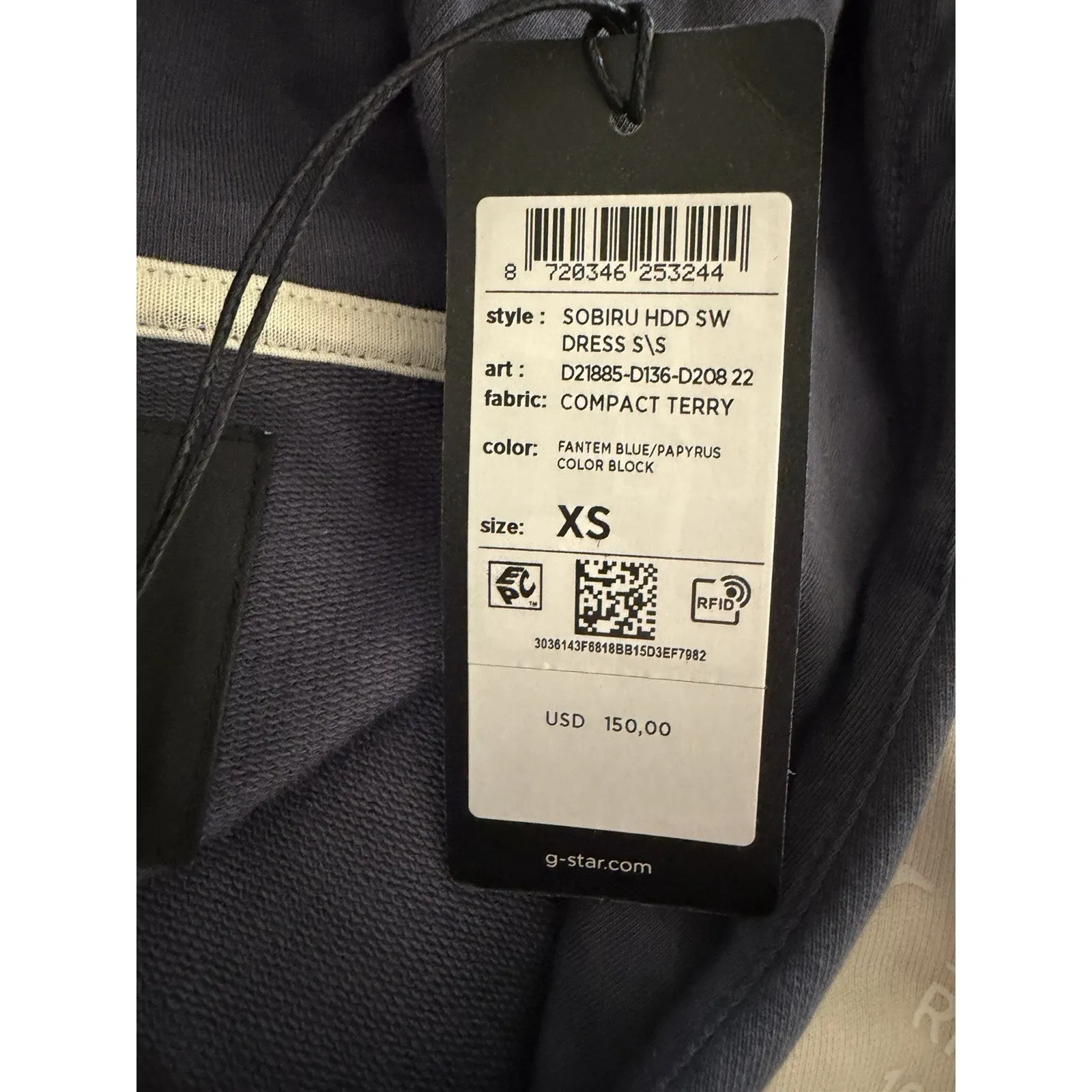 G-Star RAW Sobiru Hoodie Sweat Dress Graphic Short Sleeve Size XS NWT Streetwear - Image 10