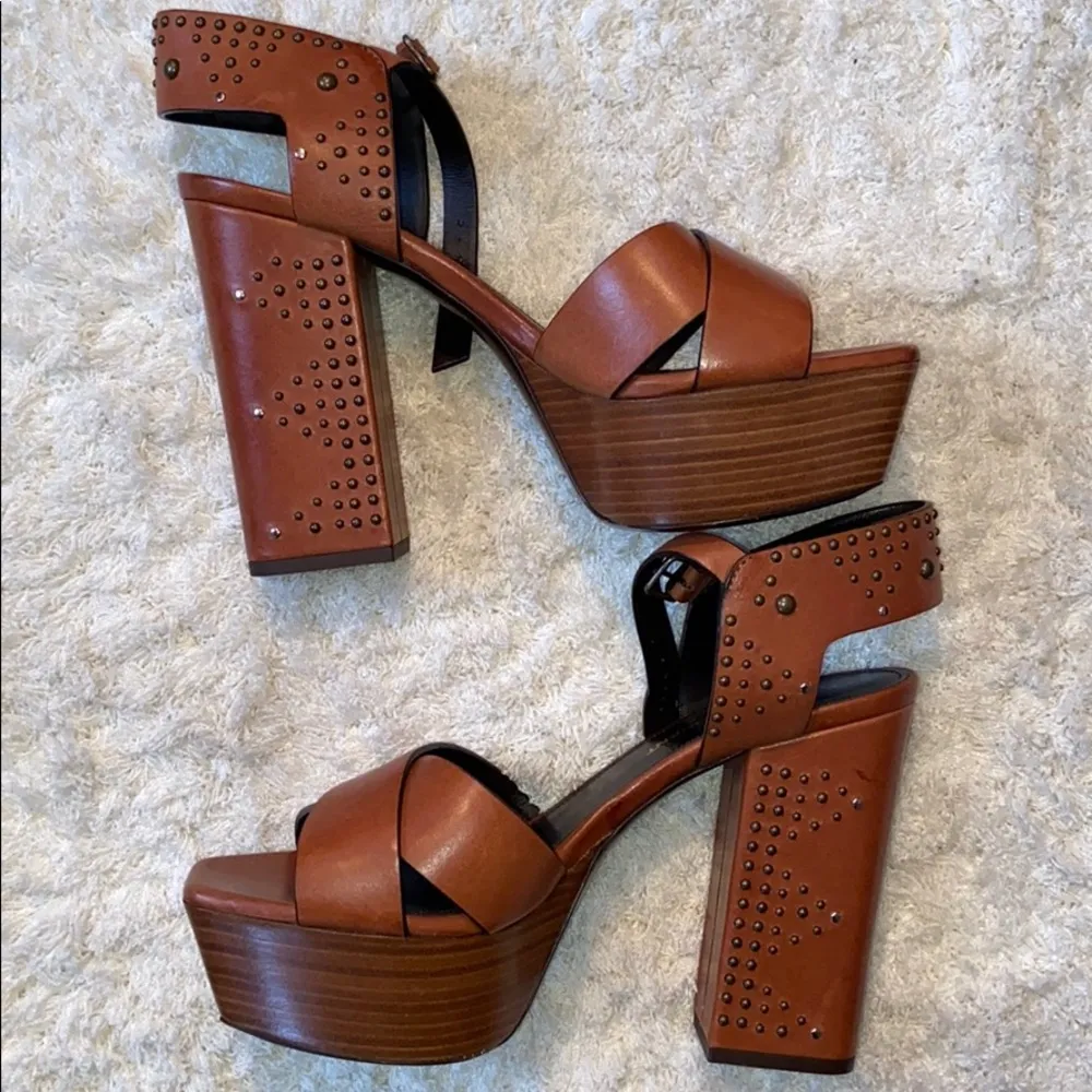 Saint Laurent Farrah Studded Platform Sandals - Image 2