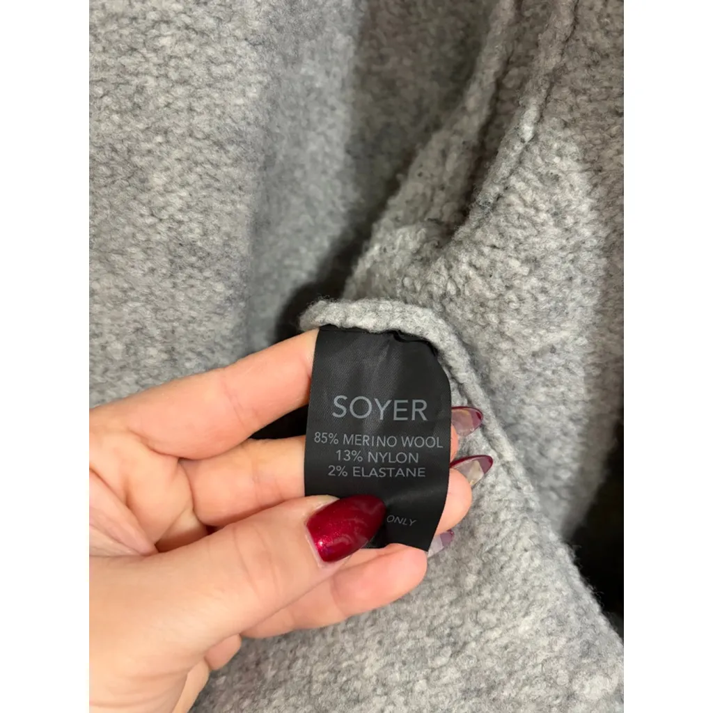 Soyer Gray Merino Wool Blend Double Breasted Cardigan Coat Sweater Size M Size M - Image 3