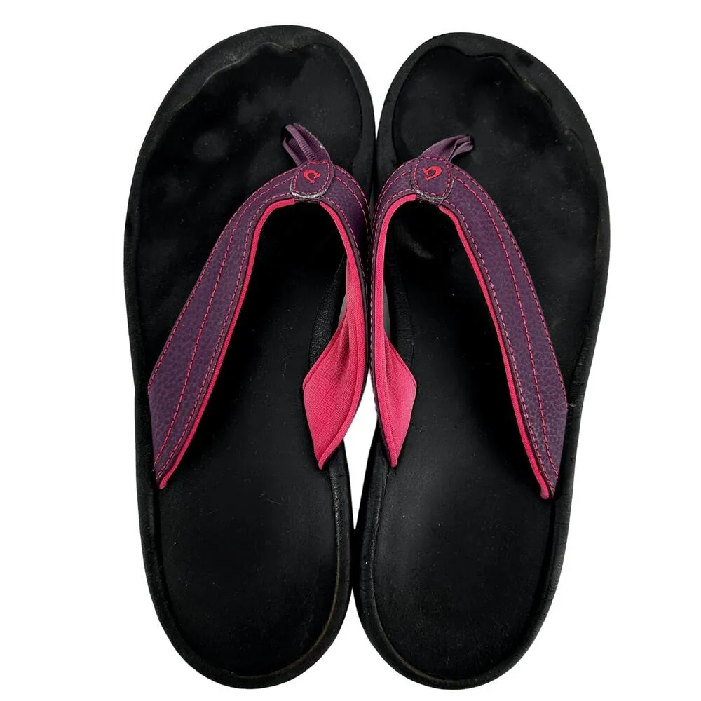 Olukai Kulapa Kai Thong Sandals Water Resistant Outdoor Beach Purple Black 12 - Image 3