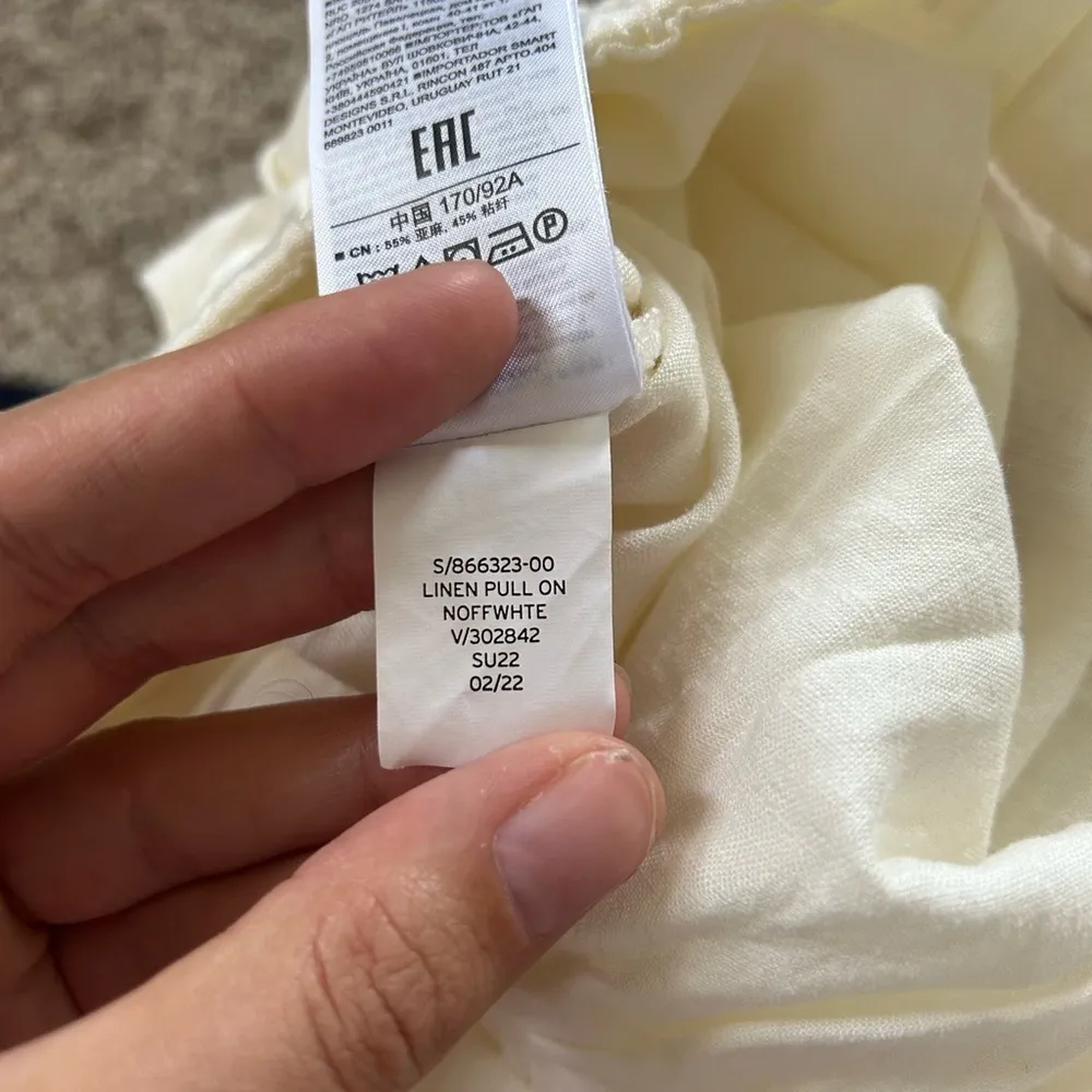 🦋 NWT Gap Pull On Linen Cream Off White Shorts Size XL - Image 6