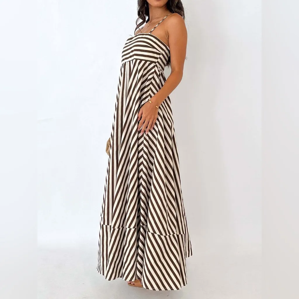 CoMMENSE Striped Pleated Cami Long Dress
COLOR - Image 3