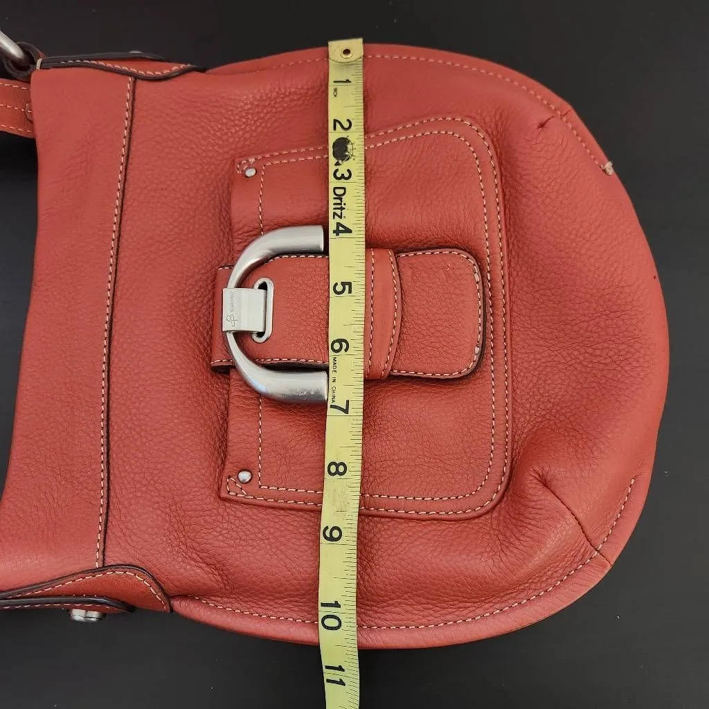 B Makowsky Terra Cotta Crossbody Bag Red - Image 7