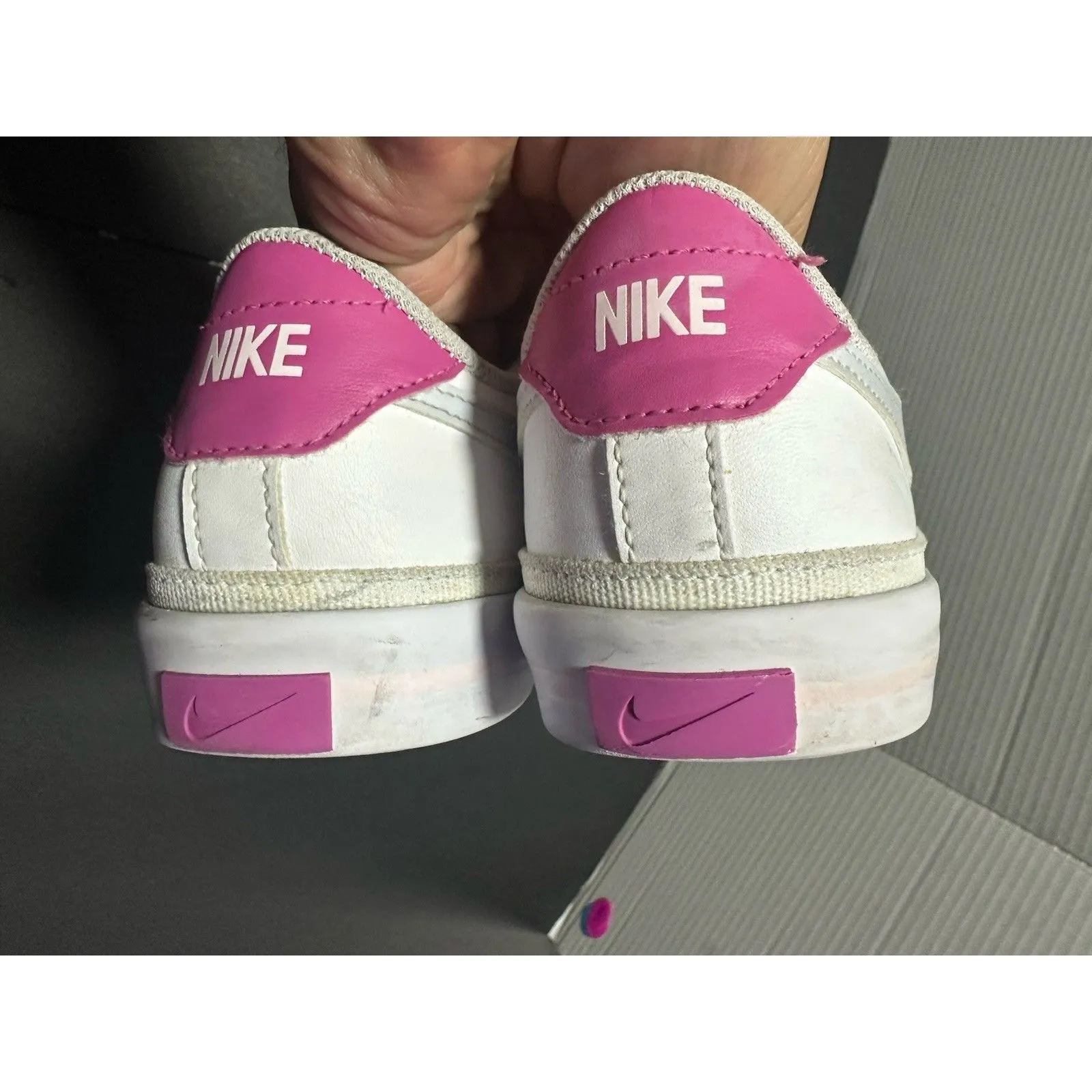 Nike Court Legacy White Pink Leather Sneakers 6.5Y - Image 9