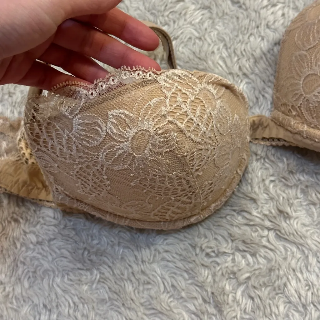 La Perla Lace Underwire Push Up Bra Beige Nude Tan - Image 3