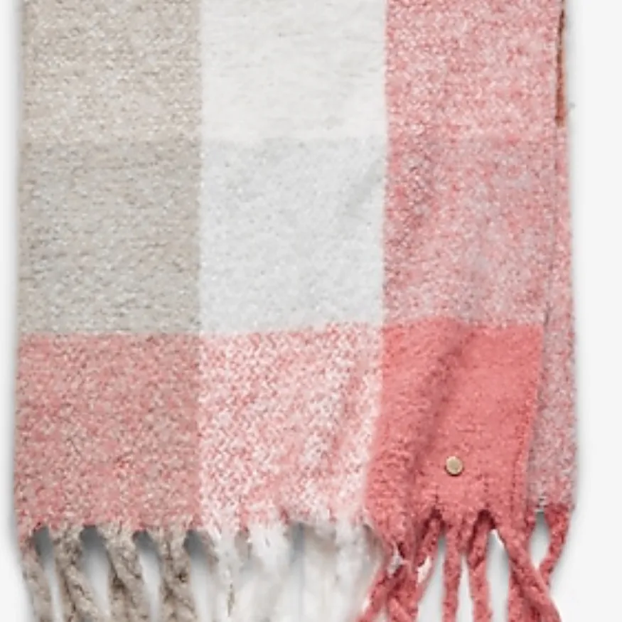 NWT Express Brushed Plaid Fringe Blanket Scarf - Image 4