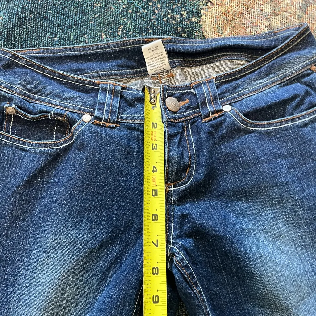 ellemenno Wide Leg Dark Wash Jeans Women’s Sz 5 90s Y2K Vintage Denim Streetwear Blue - Image 13