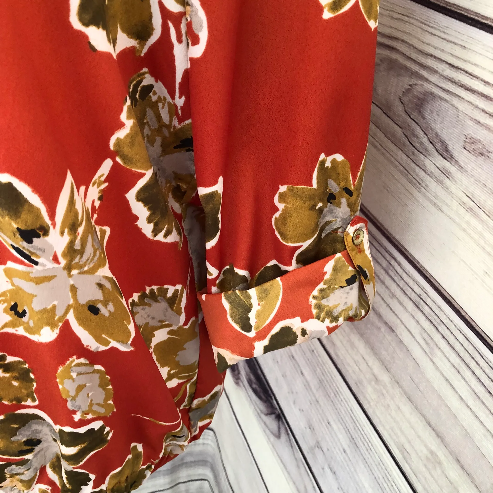 The Limited  Burnt Orange Floral Blouse  - Image 5