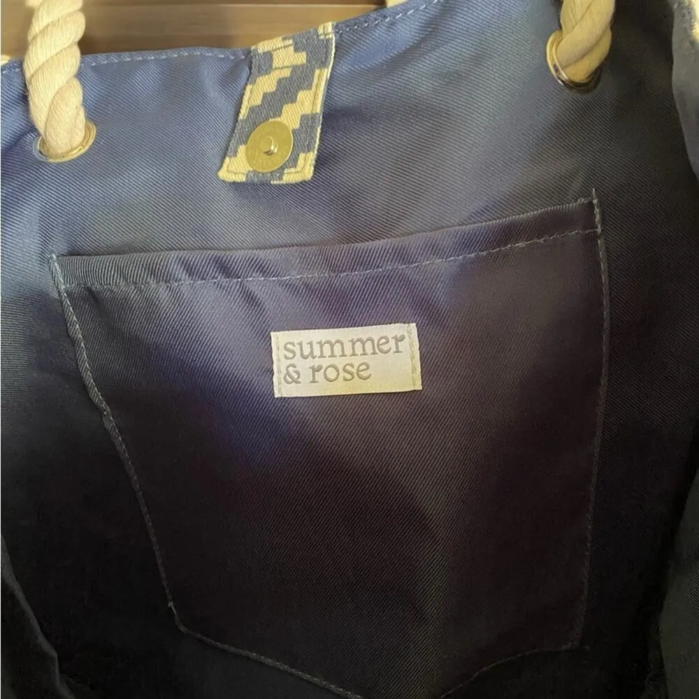 SUMMER & ROSE Navy Diamond Tote NWOT - Image 5