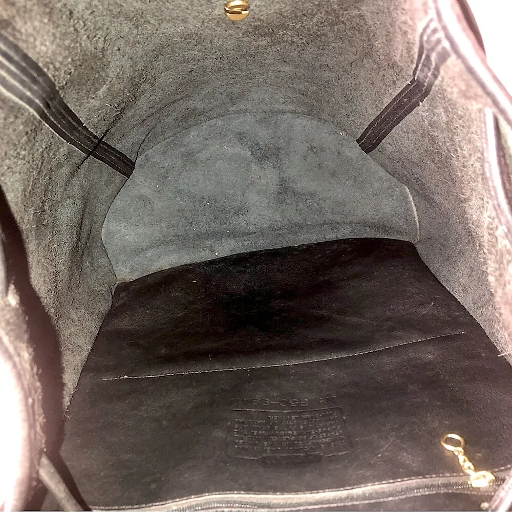 Vintage COACH Black Leather Weekend Backpack Rucksack Large Daypack 9943 USA COA - Image 10