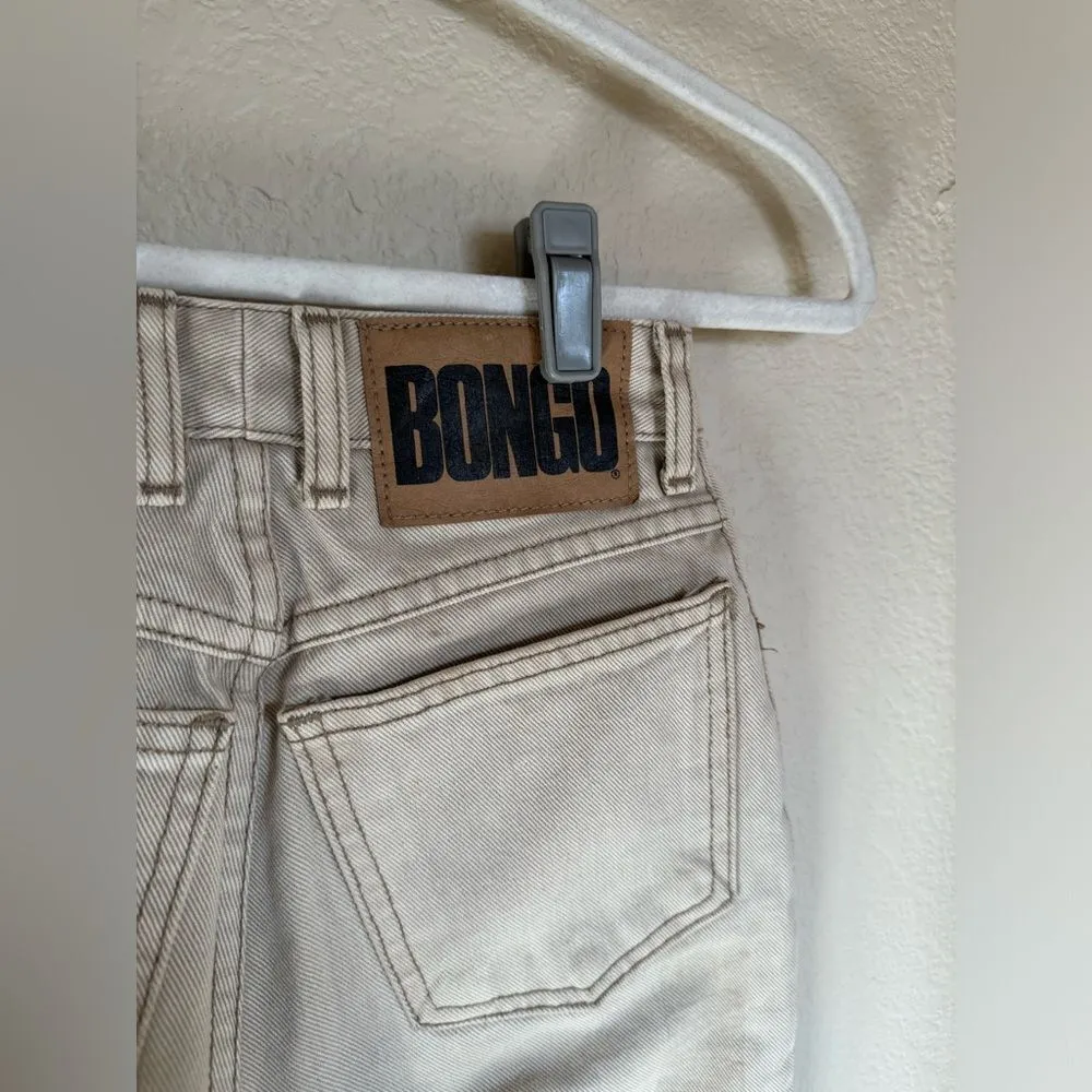 Vintage BONGO High Waisted Mom Jeans Sz‎ 0 Cream Tan Contrast Stitch Western - Image 10