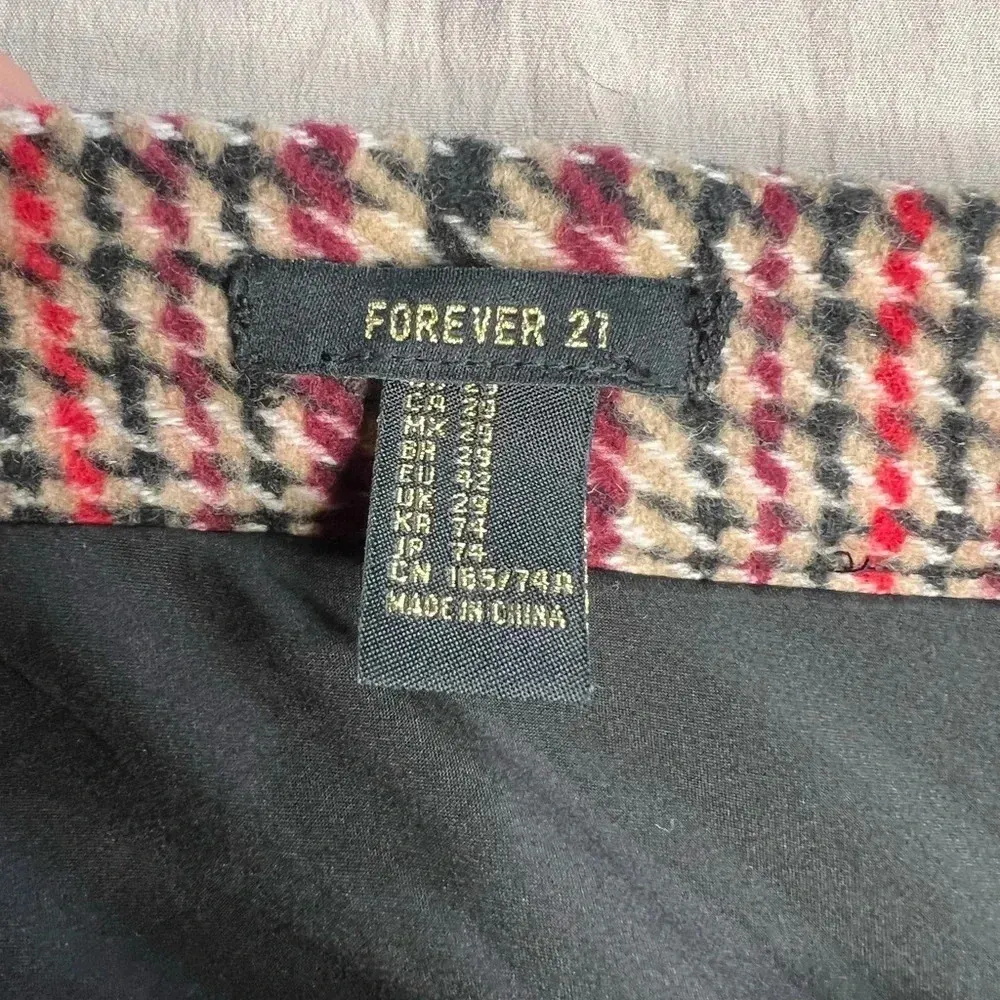 Forever 21 Plaid Flannel Mini Skirt Size 29 Multicolor Short Zip Up - Image 8
