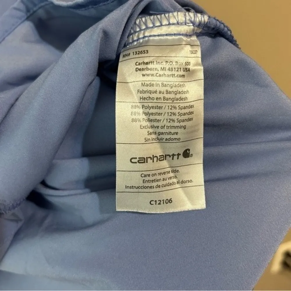 Carhartt Force multi pocket v neck scrub top ceil blue women’s size XL - Image 7