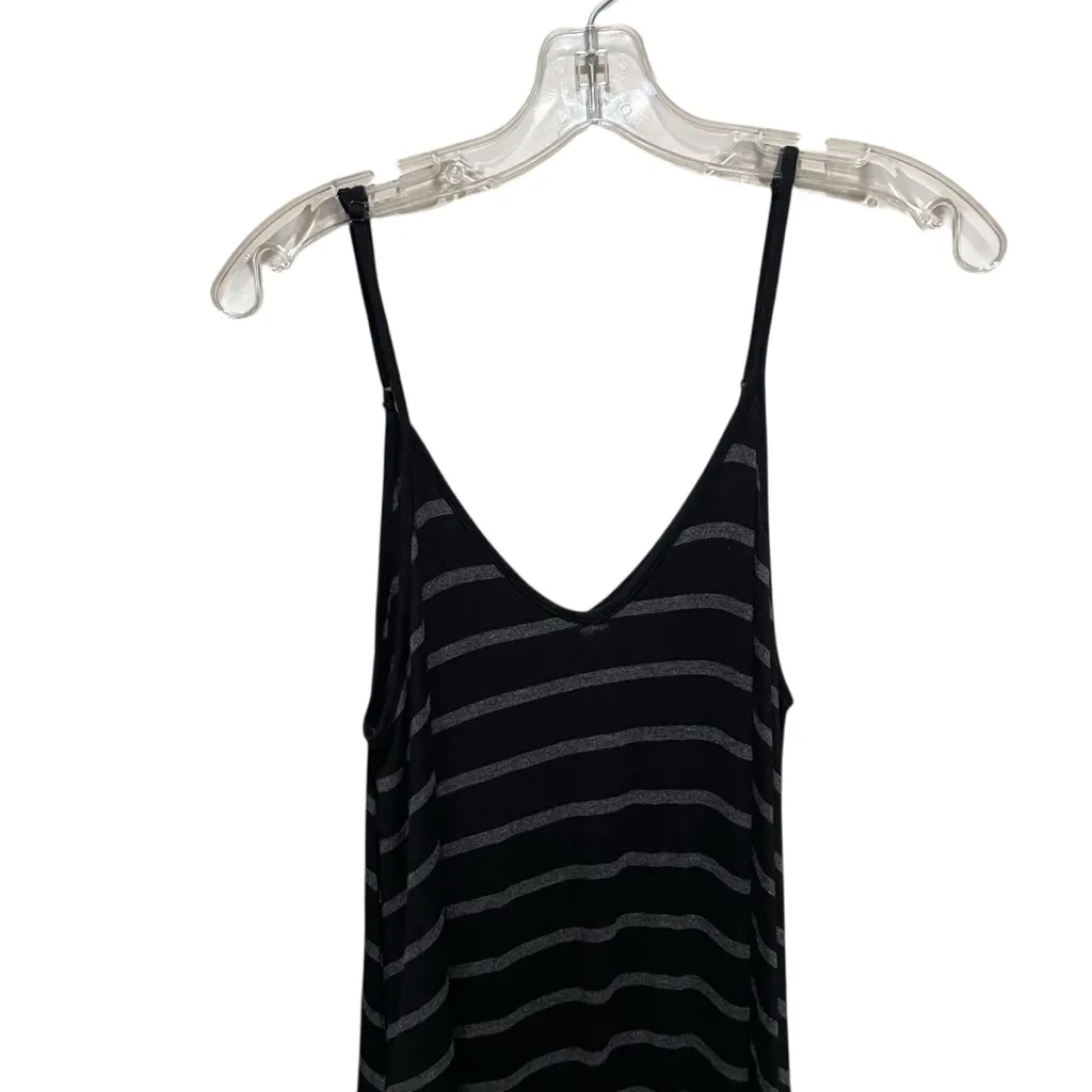 Zenana Premium Striped Spaghetti Strap Maxi Dress Black Gray Women’s Size Small - Image 4
