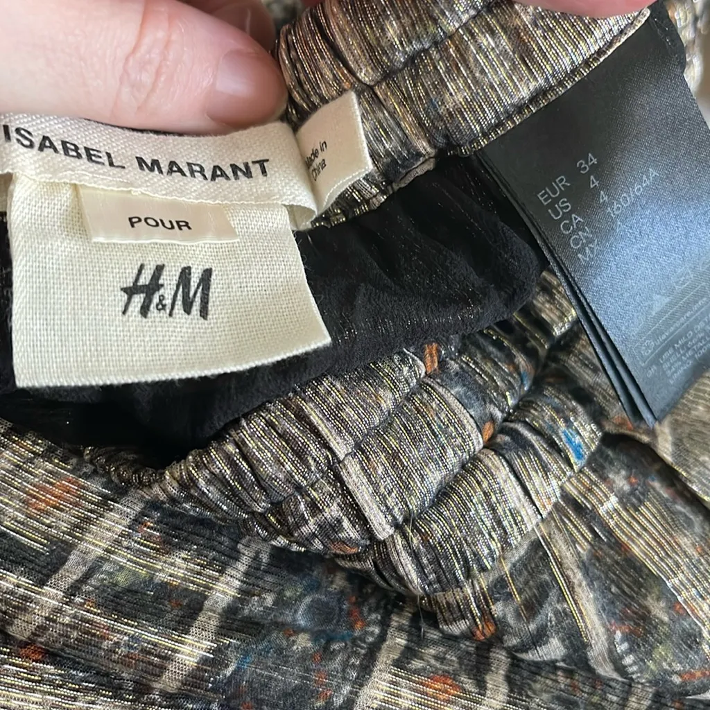 Isabel Marant X H&M collaboration metallic shimmer jogger Limited Edition‎ - Image 3