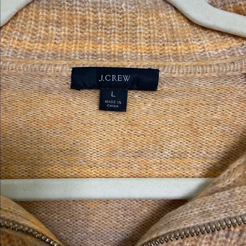J. Crew Italian space-dyed half-zip sweater (Sz L) Golden Sand Wool Cashmere - Image 4