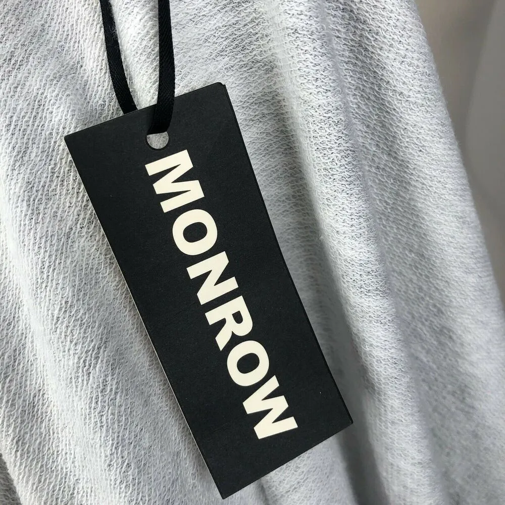 NEW Monrow Snake Print Long Sleeve Lightweight Full Zip Hoodie Womens 8 White - Image 10