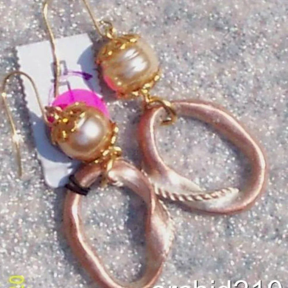 CHICO'S Chicos $25 EARRINGS Pearl Gold Multi Metal NWT Event Wedding Match Tops - Image 2