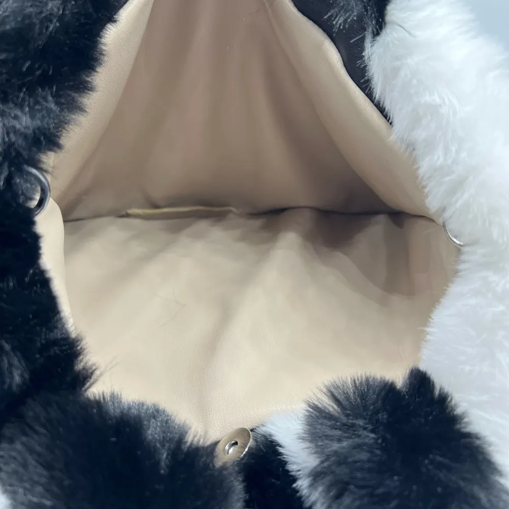NEW fuzzy black and white super soft Yin Yang bag - Image 12