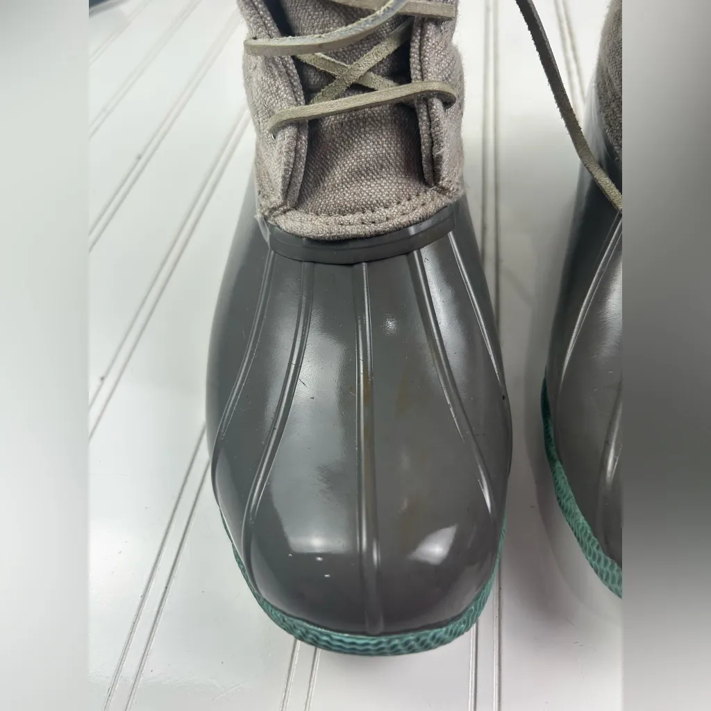Sperry Women’s Size 8M Duck Boots Gray Waterproof Lace Up Ankle Rain Snow Boots - Image 5
