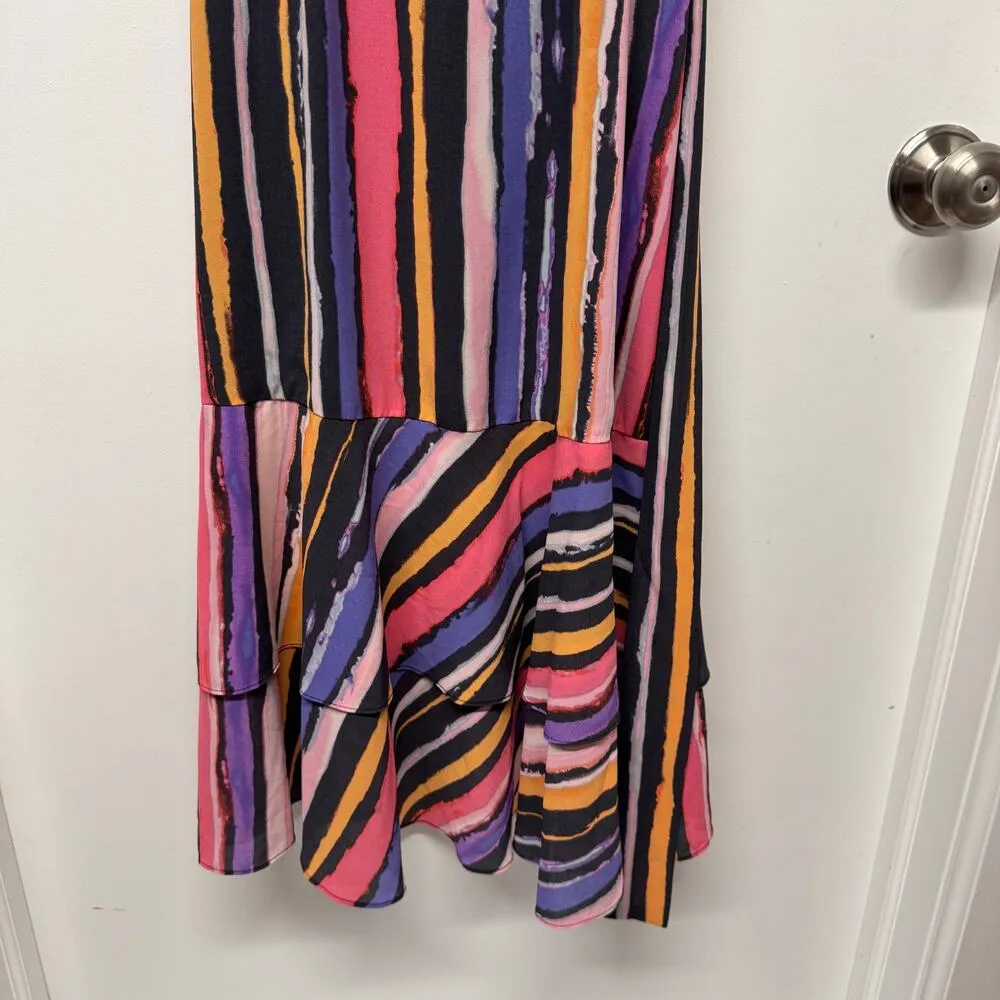 Great Jones Vibrant Orchid Wrap Dress Colorful Midi Sleeveless Womens Size Small Purple - Image 8