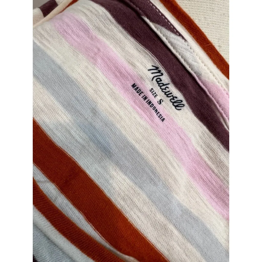 Madewell Whisper Cotton Tee Shirt Small Striped‎ T-Shirt short sleeve Womens - Image 4